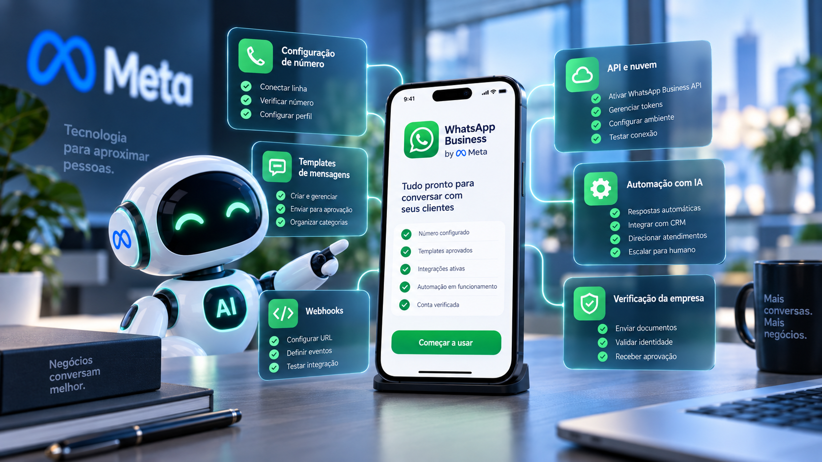 Novo WhatsApp Business Tools MCP conecta agentes como ChatGPT, Claude, Codex e Cursor diretamente à plataforma empresarial do WhatsApp para configurar contas, números, templates e integrações.